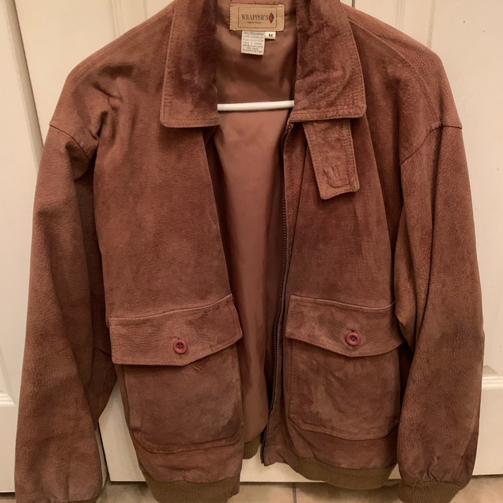 Leather Bomber Jacket with a nylon lining and warm polyester fill.
